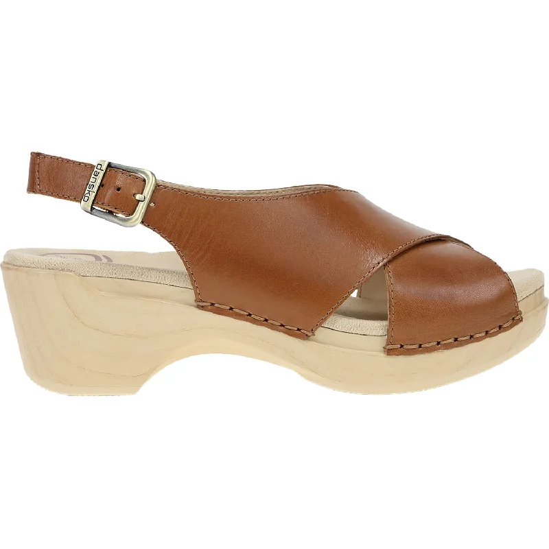 Sandals with plush soles-Women's Dansko Sloane Tan Calf Leather