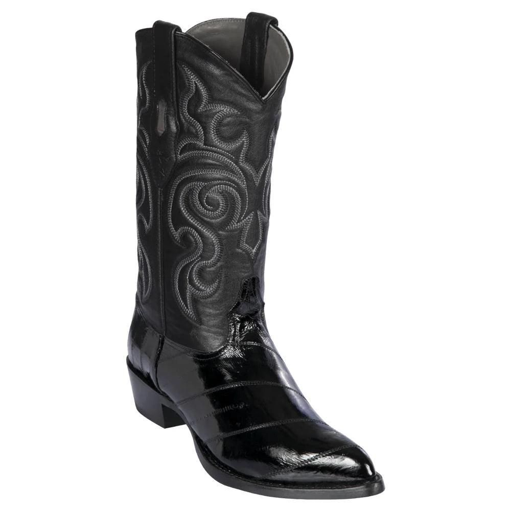 Cowboy boots for dusty ranch bootsLos Altos 990805 Men's Black Genuine EEL J Toe Cowboy Boots