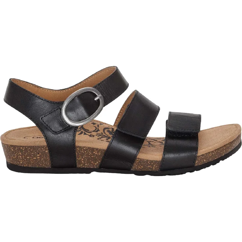 Sandals with chic soles-Women's Aetrex Lilly Black Leather