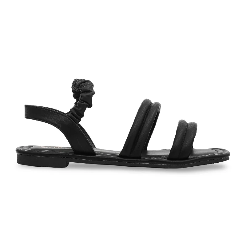 Sandals for outdoor comfort-Black Formal Sandal FR5187