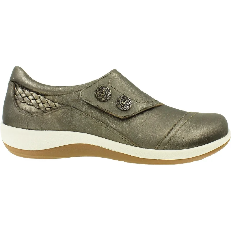 Casual shoes for casual teachers-Women's Aetrex Karina Platinum Leather