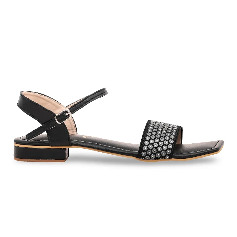 Sandals with vibrant comfort-Black Formal Sandal FR5200