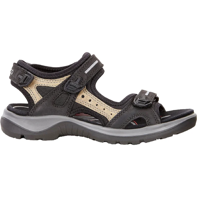 Sandals for muddy comfort-Women's Ecco Yucatan Black/Mole Nubuck