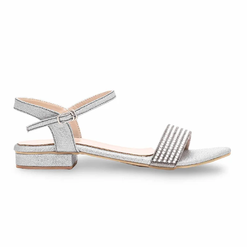 Sandals for casual walks-Grey Fancy Sandal FN6049