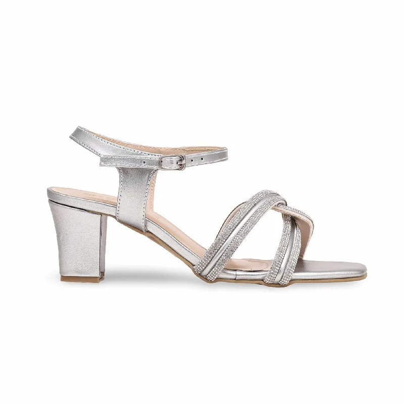 Sandals for urban style-Silver Fancy Sandal FN5911