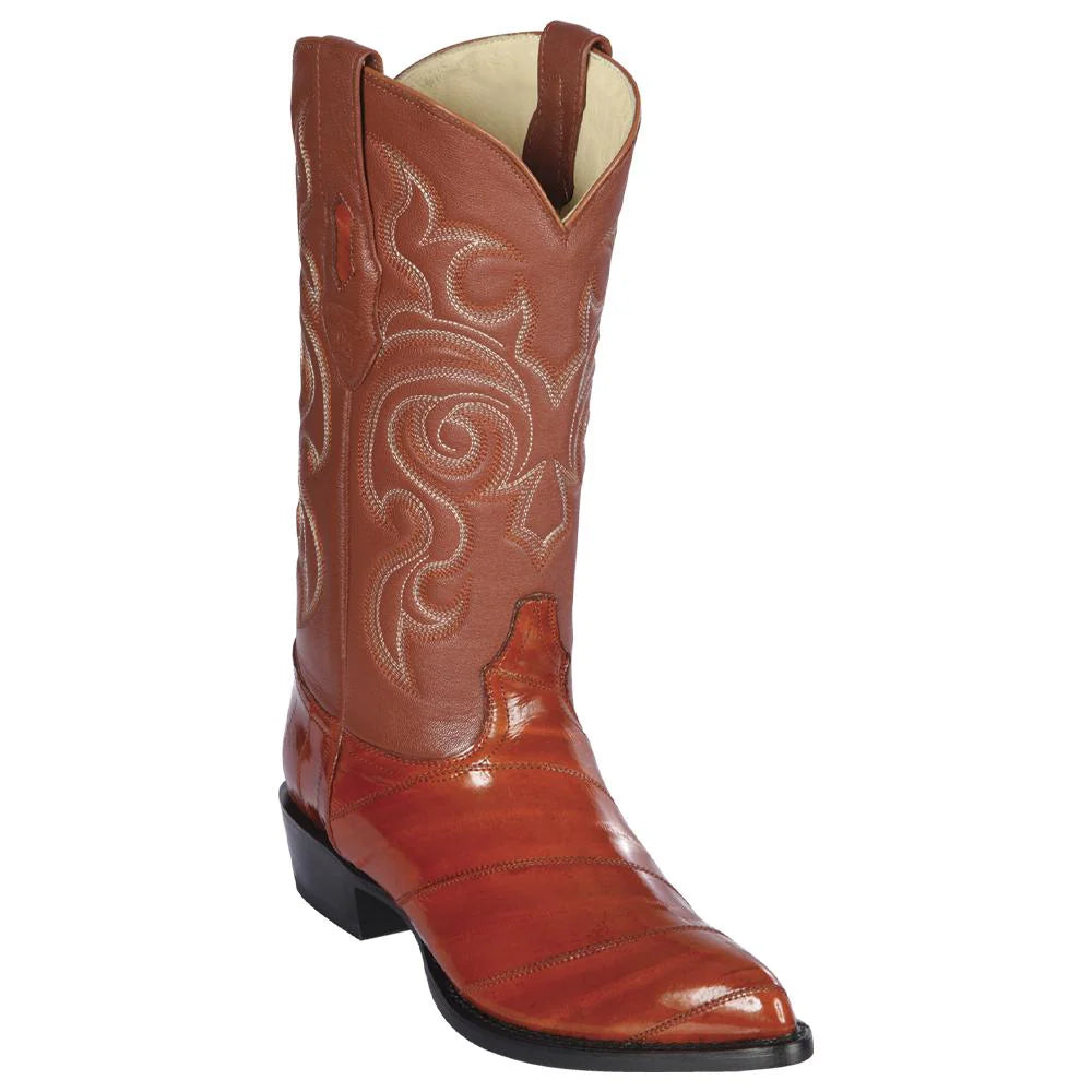 Cowboy boots for western history styleLos Altos 990803 Men's Cognac Genuine EEL J Toe Cowboy Boots