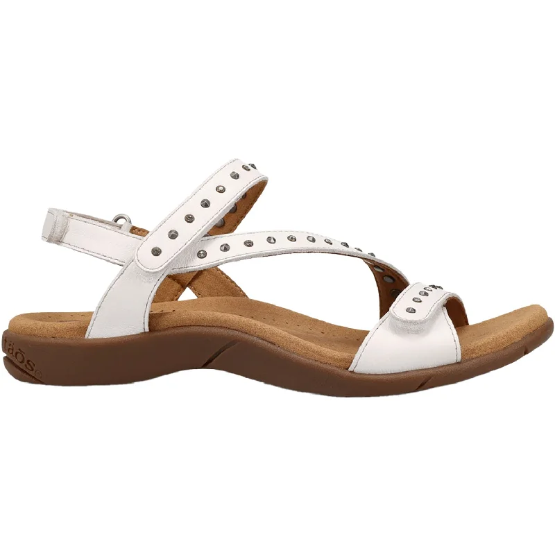 Sandals with plush heels-Women's Taos Dazzle White Leather