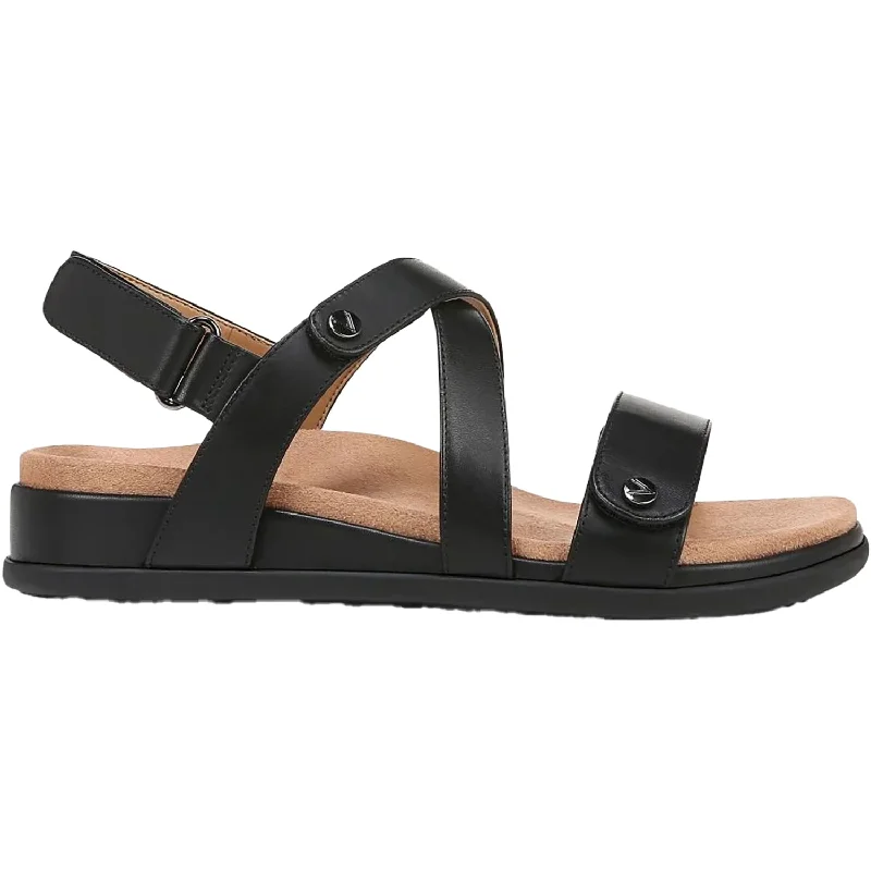 Sandals for beach soles-Women's Vionic Cypress Black Leather