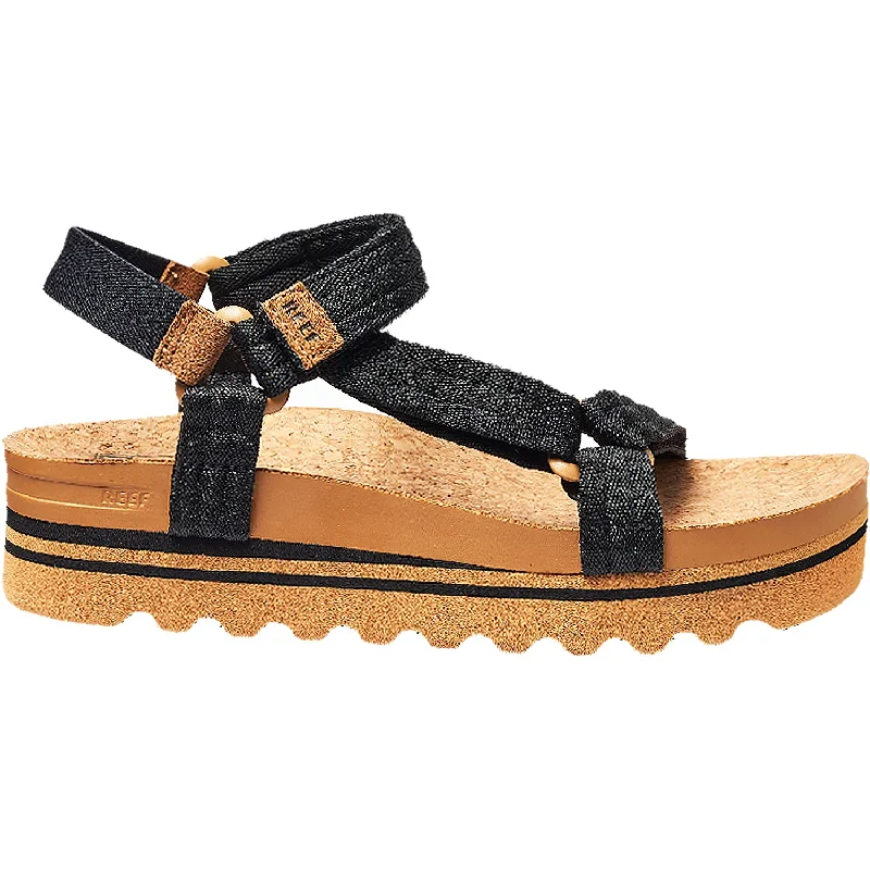 Sandals with chic soles-Women's Reef Cushion Remi Hi Black/Tan Synthetic