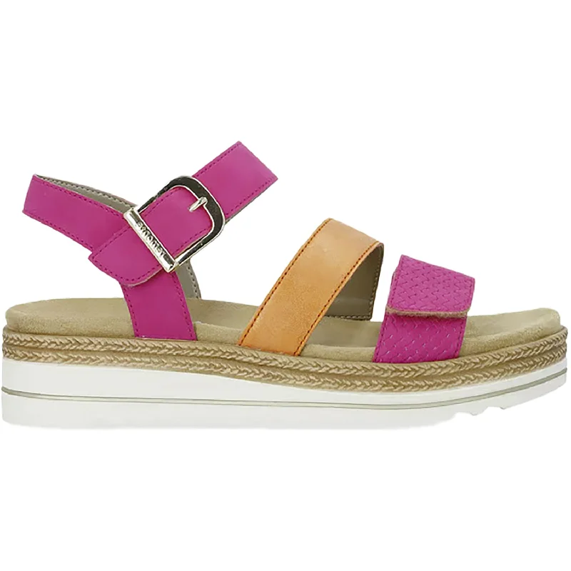 Sandals with cool heels-Women's Remonte D0Q55-31 Magenta/Orange Synthetic