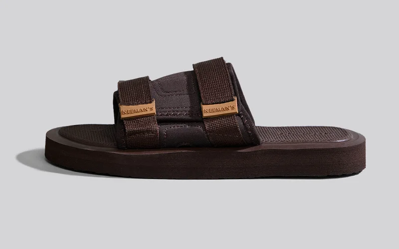 Sandals for rugged soles-Breezy Fluff Sandals : Brown