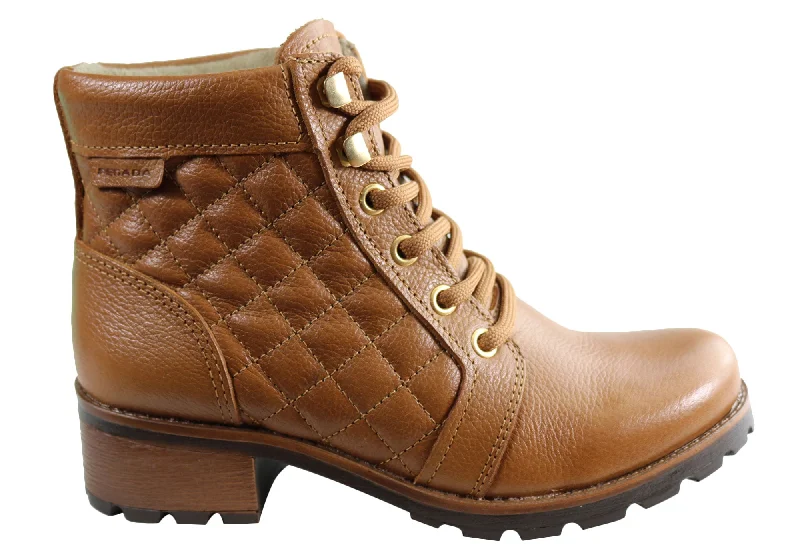 Ankle boots with tough warmth-Pegada Suburban Womens Comfort Leather Ankle Boots Made In Brazil