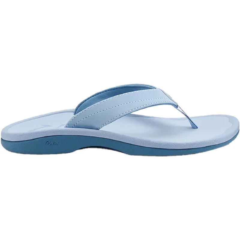 Sandals for rugged soles-Women's OluKai Ohana Misty Blue/Misty Blue Synthetic