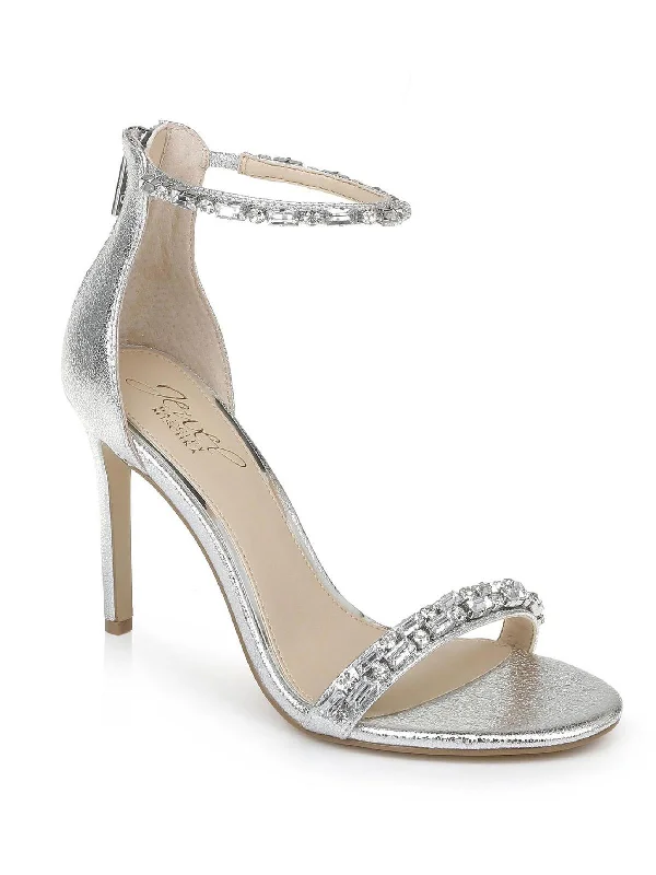 Heeled sandals for casual drinks-Campbell Womens Jeweled Stiletto Ankle Strap