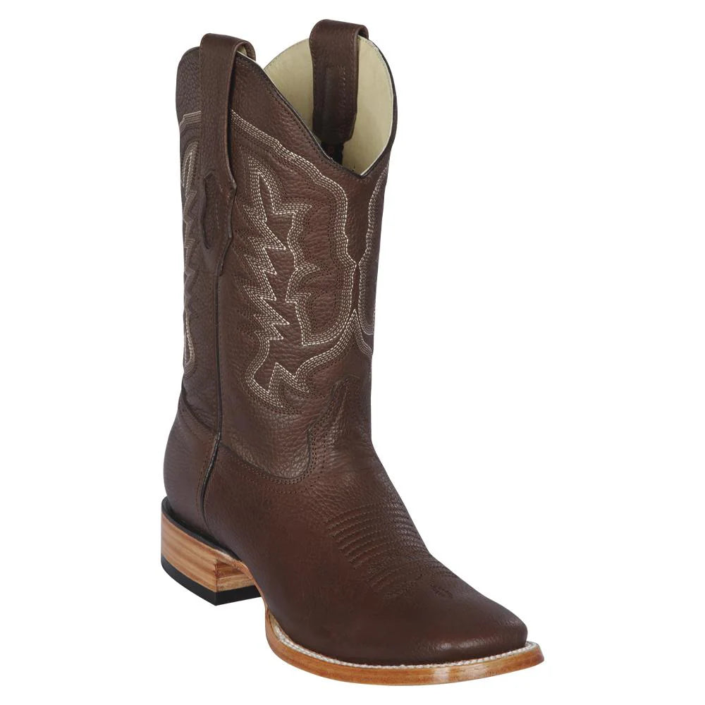 Cowboy boots for western film fansLos Altos 8272707C Men's Brown Genuine Grisly Wide Square Toe Cowboy Boots