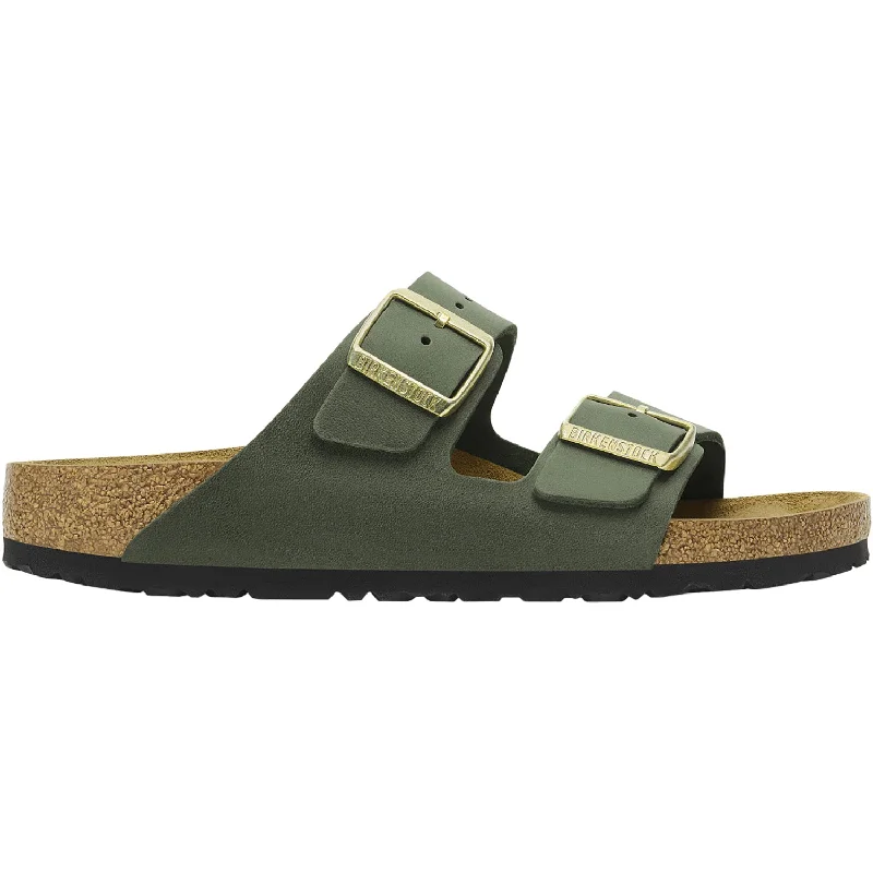 Sandals with bright soles-Women's Birkenstock Arizona Thyme Oiled Leather