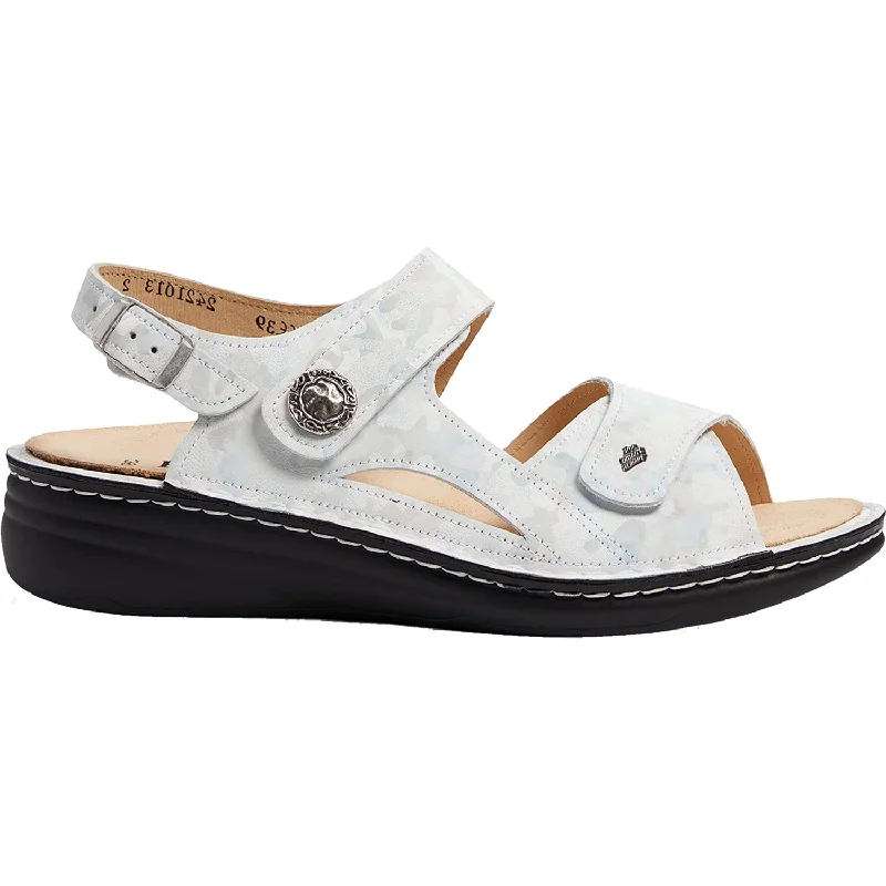 Sandals for rugged soles-Women's Finn Comfort Barbuda Mavi Diva Leather