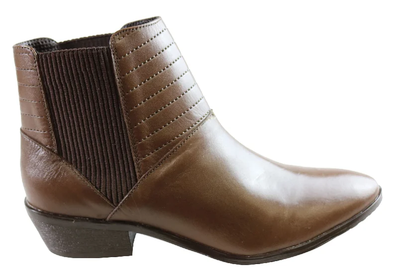 Ankle boots for thrifty vibes-Orcade Keegan Womens Comfortable Leather Ankle Boots Made In Brazil