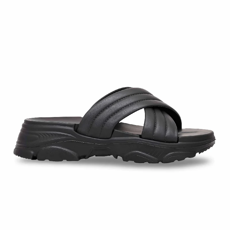 Sandals for muddy comfort-Women's Black Casual Sandal CL9300