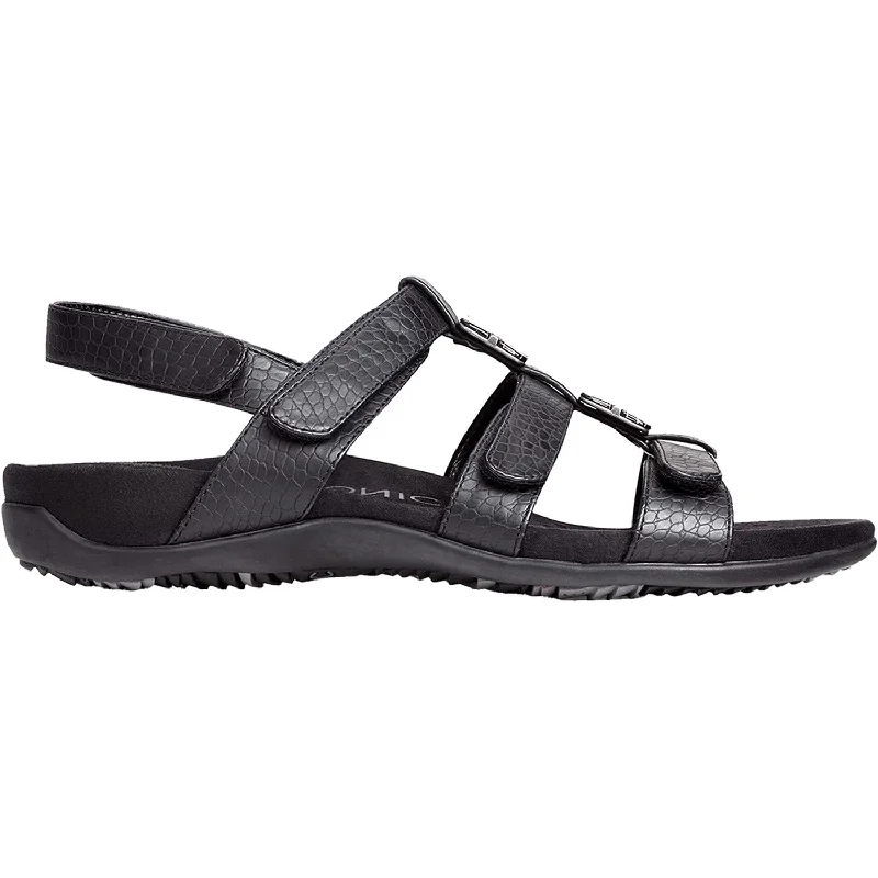 Sandals for wet comfort-Women's Vionic Amber Black Croc Synthetic