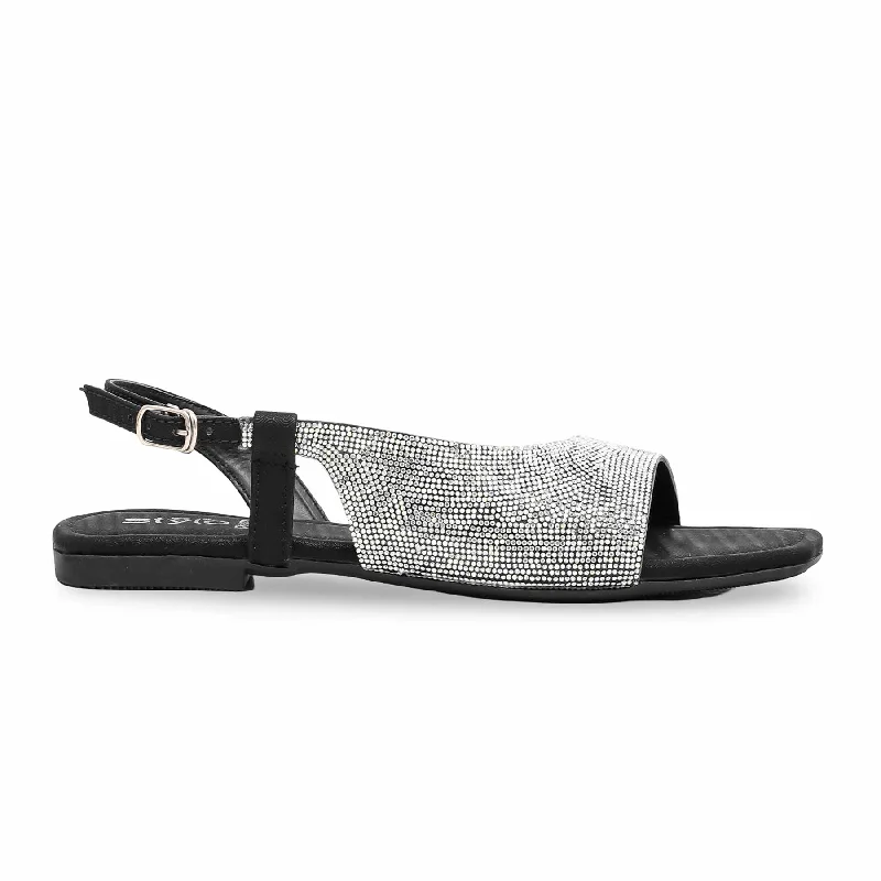 Sandals for casual soles-Black Fancy Sandal FN5991