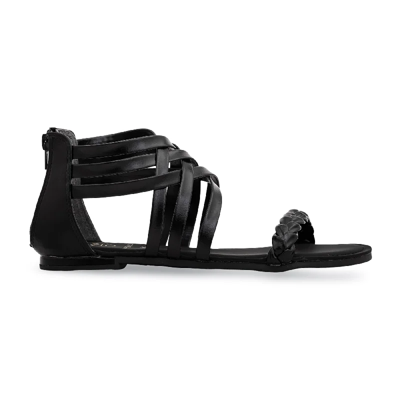 Sandals with sleek comfort-Black Formal Sandal FR5253