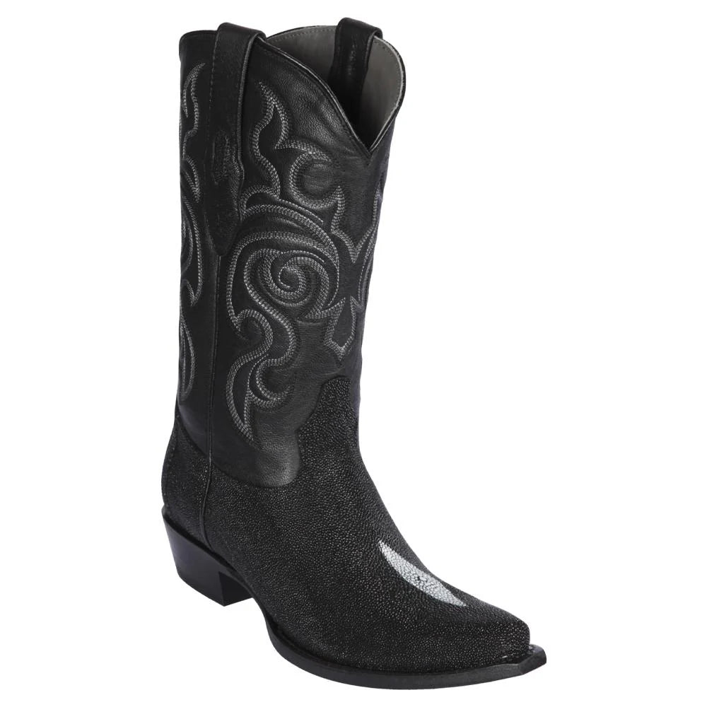 Cowboy boots for western fashion iconsLos Altos 941205 Men's Black Genuine Single Stone Stingray Snip Toe Cowboy Boots