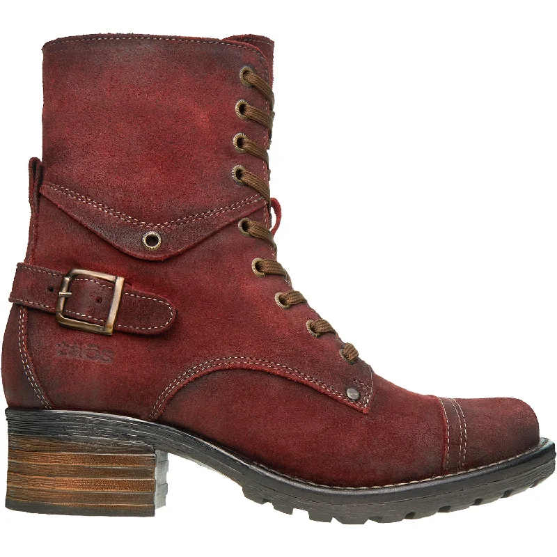 Booties for warm comfortWomen's Taos Crave Garnet Rugged Leather