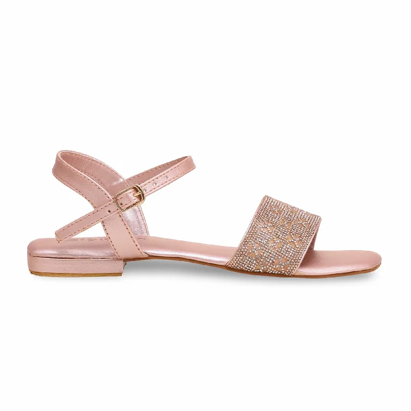 Sandals for summer heels-Peach Fancy Sandal FN5917