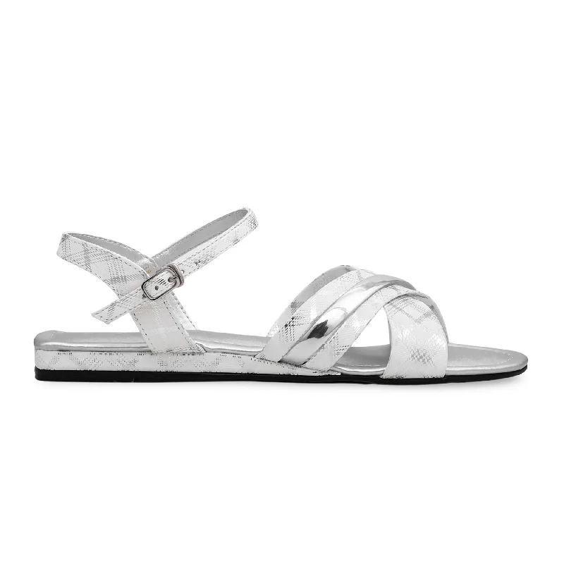 Sandals with cool heels-Silver Formal Sandal FR5249