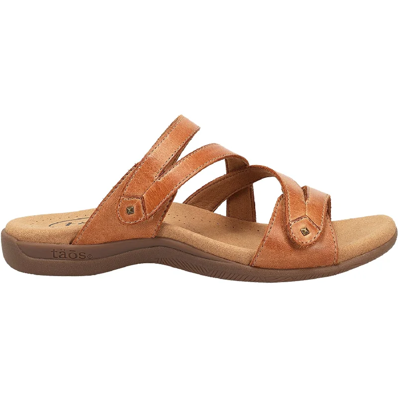 Sandals with firm soles-Women's Taos Double U Caramel Leather